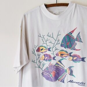 Vintage 90’s fish mazatlan Mexico souvenir travel T-shirt size‎ L/XL